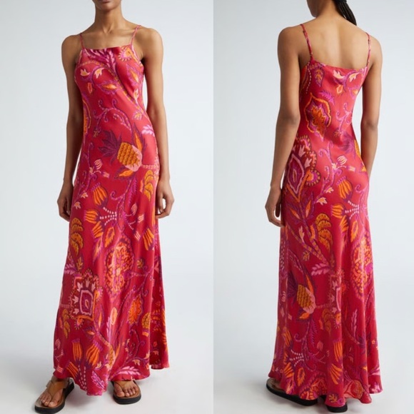 FARM RIO
Sunset Tapestry Satin Maxi Slipdress - Picture 1 of 8